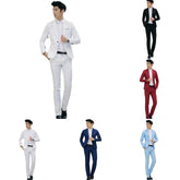 Coat Pants Men Suit Formal Blazer M~2XL Party Polyester Tuxedos Wedding Business Suit Coat + Pants Comfortable
